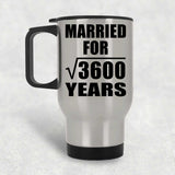 60th Anniversary Married For Square Root of 3600 Years - Silver Travel Mug