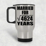68th Anniversary Married For Square Root of 4624 Years - Silver Travel Mug