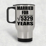 73rd Anniversary Married For Square Root of 5329 Years - Silver Travel Mug