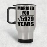 77th Anniversary Married For Square Root of 5929 Years - Silver Travel Mug