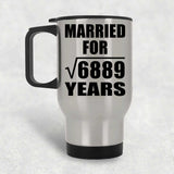 83rd Anniversary Married For Square Root of 6889 Years - Silver Travel Mug