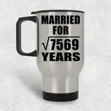 87th Anniversary Married For Square Root of 7569 Years - Silver Travel Mug