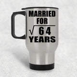 8th Anniversary Married For Square Root of 64 Years - Silver Travel Mug