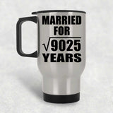 95th Anniversary Married For Square Root of 9025 Years - Silver Travel Mug