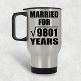 99th Anniversary Married For Square Root of 9801 Years - Silver Travel Mug