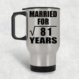 9th Anniversary Married For Square Root of 81 Years - Silver Travel Mug