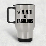 21st Birthday Square Root of 441 & Fabulous - Silver Travel Mug