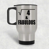 2nd Birthday Square Root of 4 & Fabulous - Silver Travel Mug