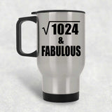 32nd Birthday Square Root of 1024 & Fabulous - Silver Travel Mug