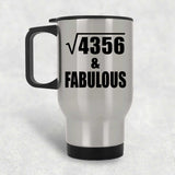 66th Birthday Square Root of 4356 & Fabulous - Silver Travel Mug