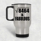 92nd Birthday Square Root of 8464 & Fabulous - Silver Travel Mug