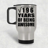 14th Birthday Square Root of 196 Years of Being Awesome - Silver Travel Mug