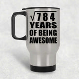28th Birthday Square Root of 784 Years of Being Awesome - Silver Travel Mug