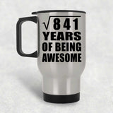 29th Birthday Square Root of 841 Years of Being Awesome - Silver Travel Mug