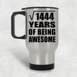 38th Birthday Square Root of 1444 Years of Being Awesome - Silver Travel Mug