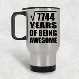 88th Birthday Square Root of 7744 Years of Being Awesome - Silver Travel Mug