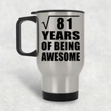 9th Birthday Square Root of 81 Years of Being Awesome - Silver Travel Mug