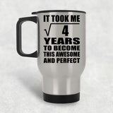 2nd Birthday Took Square Root of 4 Years To Awesome - Silver Travel Mug