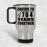 28th Anniversary Cheers To Square Root of 784 Years Together - Silver Travel Mug