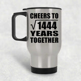 38th Anniversary Cheers To Square Root of 1444 Years Together - Silver Travel Mug