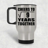 3rd Anniversary Cheers To Square Root of 9 Years Together - Silver Travel Mug