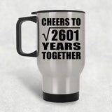 51st Anniversary Cheers To Square Root of 2601 Years Together - Silver Travel Mug