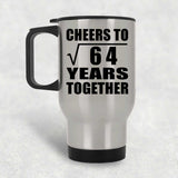 8th Anniversary Cheers To Square Root of 64 Years Together - Silver Travel Mug