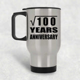10th Anniversary Square Root of 100 Years Anniversary - Silver Travel Mug