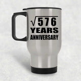 24th Anniversary Square Root of 576 Years Anniversary - Silver Travel Mug