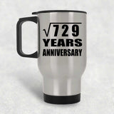 27th Anniversary Square Root of 729 Years Anniversary - Silver Travel Mug