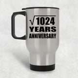 32nd Anniversary Square Root of 1024 Years Anniversary - Silver Travel Mug