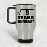 3rd Anniversary Square Root of 9 Years Anniversary - Silver Travel Mug