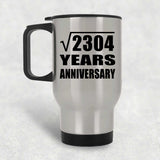 48th Anniversary Square Root of 2304 Years Anniversary - Silver Travel Mug