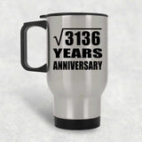56th Anniversary Square Root of 3136 Years Anniversary - Silver Travel Mug