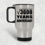 60th Anniversary Square Root of 3600 Years Anniversary - Silver Travel Mug