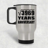 63rd Anniversary Square Root of 3969 Years Anniversary - Silver Travel Mug