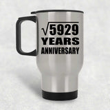 77th Anniversary Square Root of 5929 Years Anniversary - Silver Travel Mug