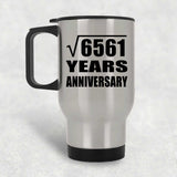 81st Anniversary Square Root of 6561 Years Anniversary - Silver Travel Mug