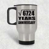 82nd Anniversary Square Root of 6724 Years Anniversary - Silver Travel Mug