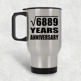 83rd Anniversary Square Root of 6889 Years Anniversary - Silver Travel Mug
