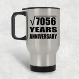 84th Anniversary Square Root of 7056 Years Anniversary - Silver Travel Mug