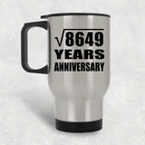93rd Anniversary Square Root of 8649 Years Anniversary - Silver Travel Mug