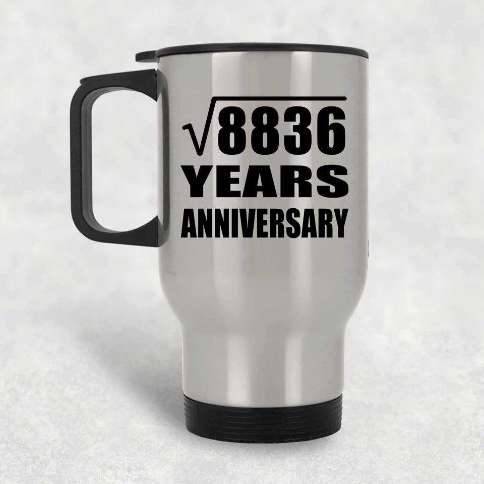 94th Anniversary Square Root of 8836 Years Anniversary - Silver Travel Mug