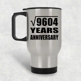 98th Anniversary Square Root of 9604 Years Anniversary - Silver Travel Mug