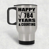 Happy 28th Anniversary Square Root of 784 Years & Counting - Silver Travel Mug