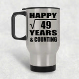 Happy 7th Anniversary Square Root of 49 Years & Counting - Silver Travel Mug