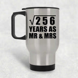 16th Anniversary Square Root of 256 Years As Mr & Mrs - Silver Travel Mug