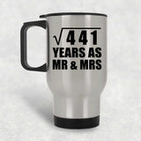21st Anniversary Square Root of 441 Years As Mr & Mrs - Silver Travel Mug
