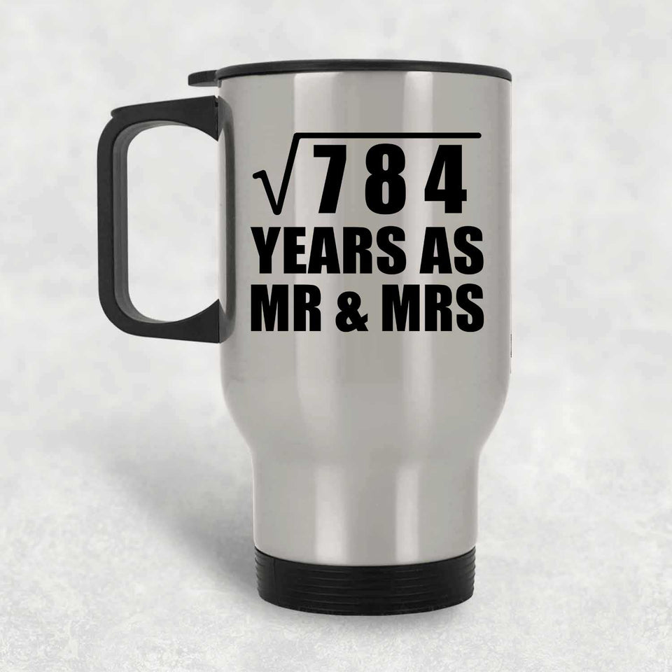 28th Anniversary Square Root of 784 Years As Mr & Mrs - Silver Travel Mug