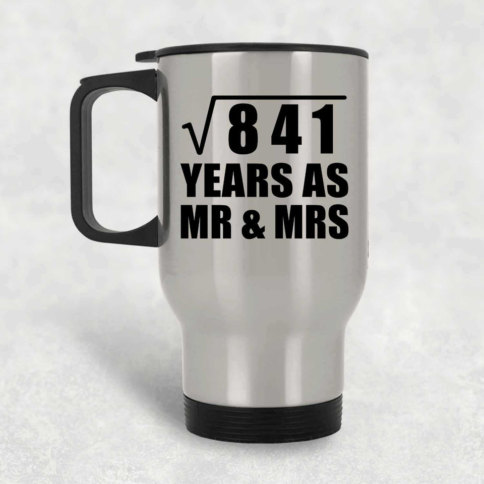 29th Anniversary Square Root of 841 Years As Mr & Mrs - Silver Travel Mug